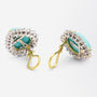 Turquoise and diamond earrings