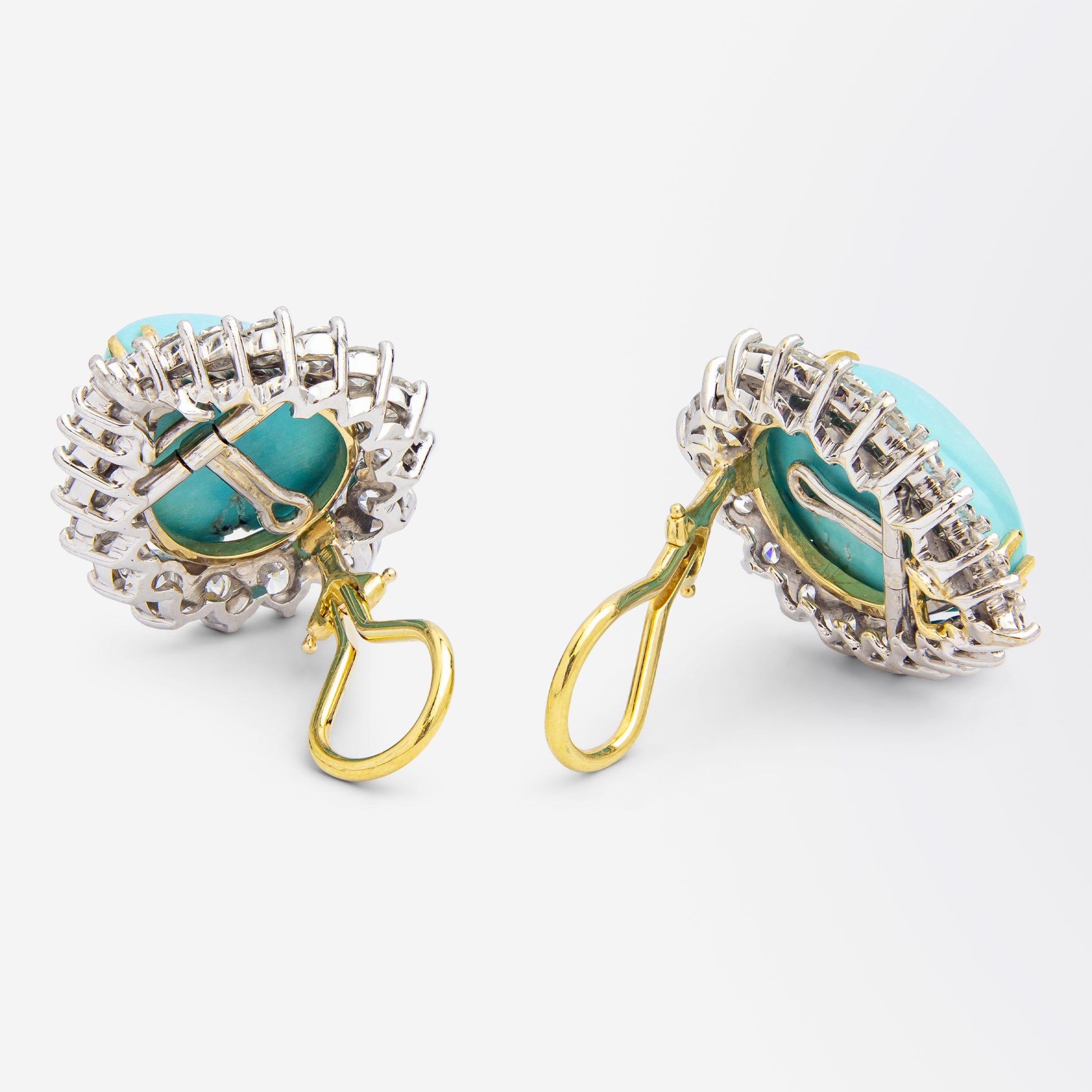 Turquoise and diamond earrings