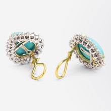Load image into Gallery viewer, Turquoise and diamond earrings
