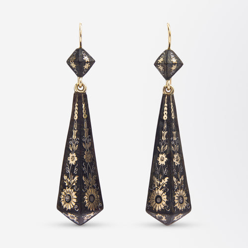 Pair of Victorian Pique Drop Earrings