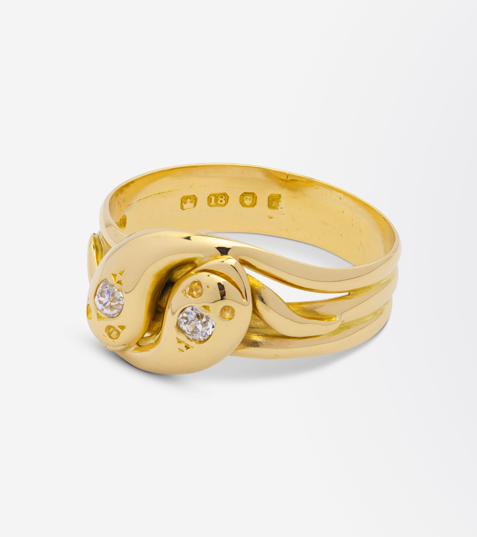 Victorian Gold & Diamond Double Serpent Ring