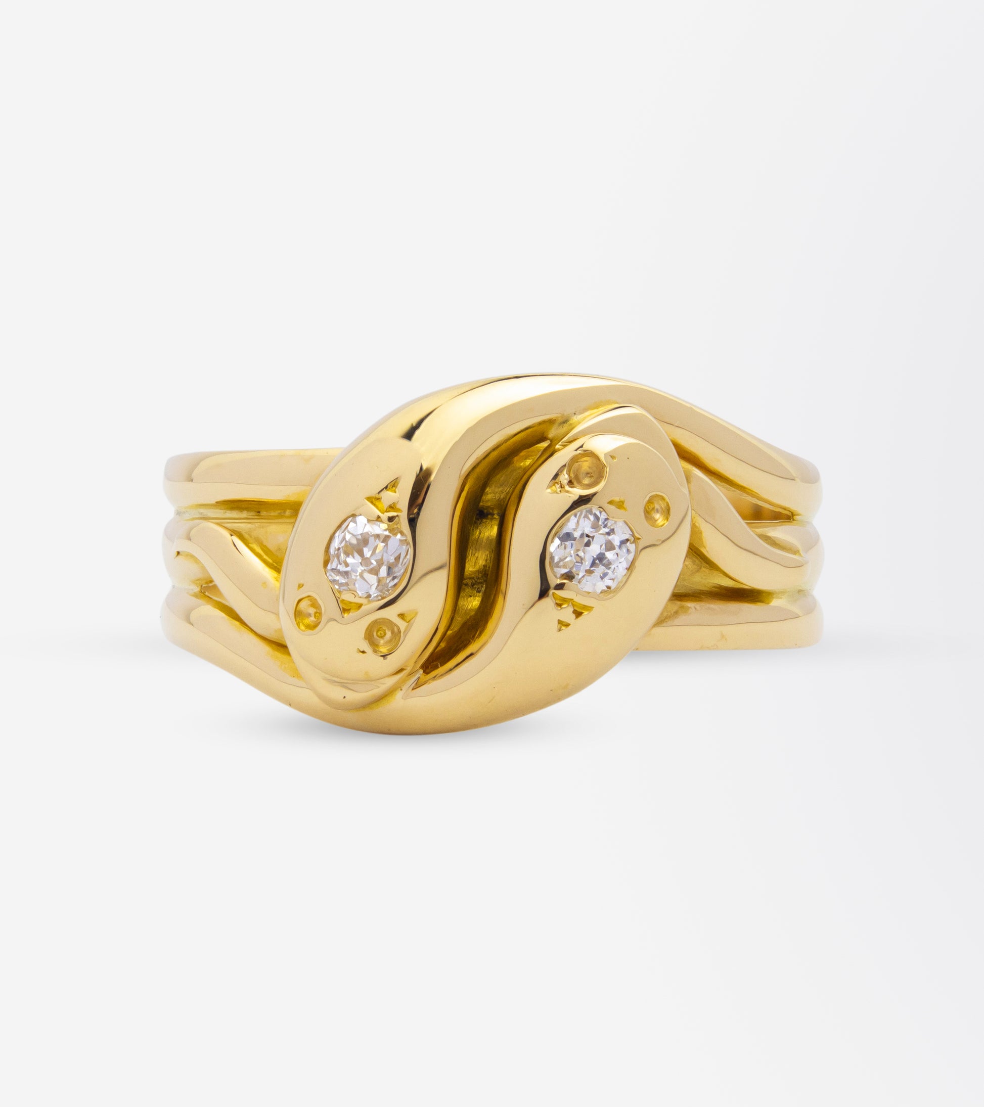 Victorian Gold & Diamond Double Serpent Ring