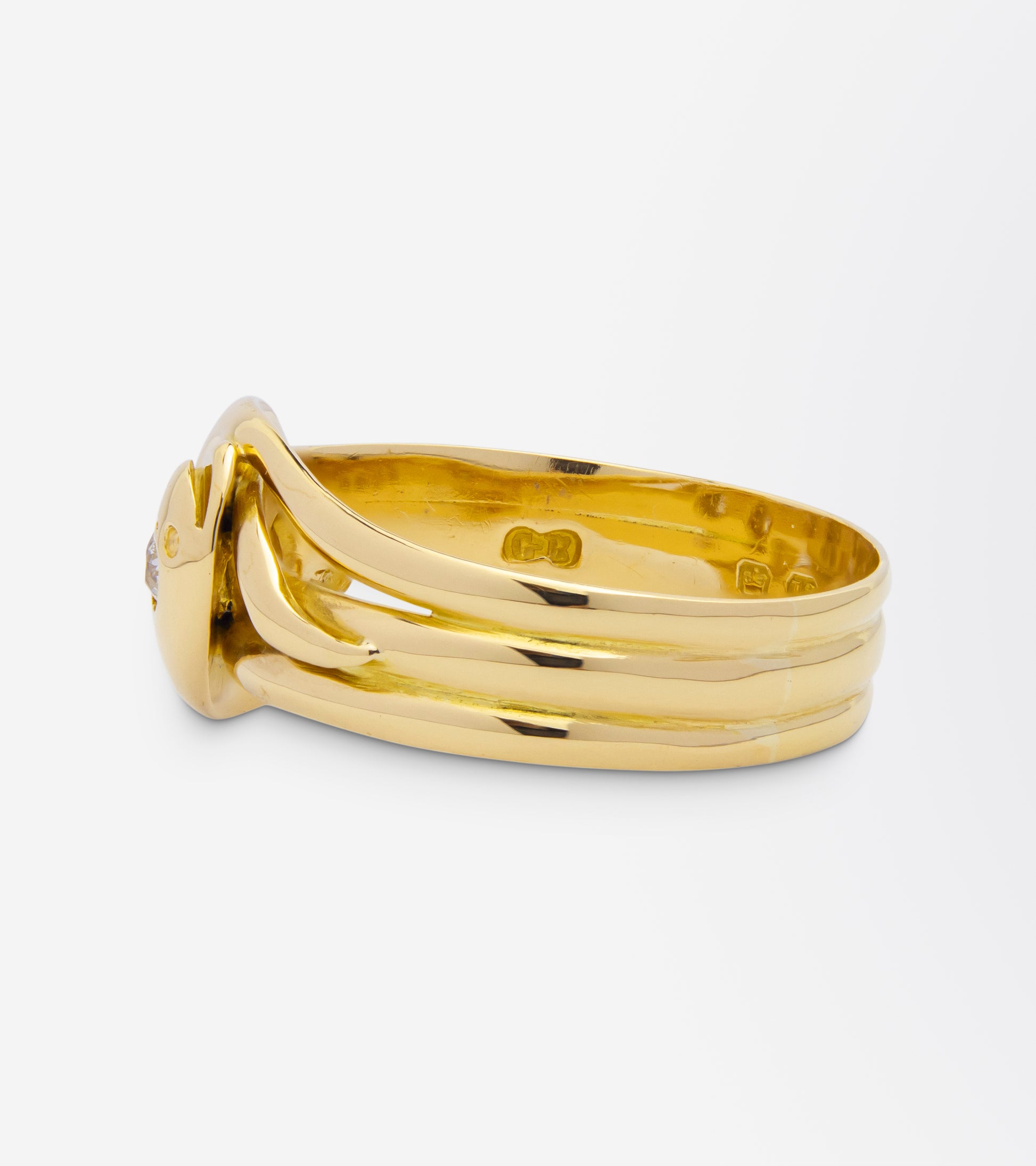 Victorian Gold & Diamond Double Serpent Ring