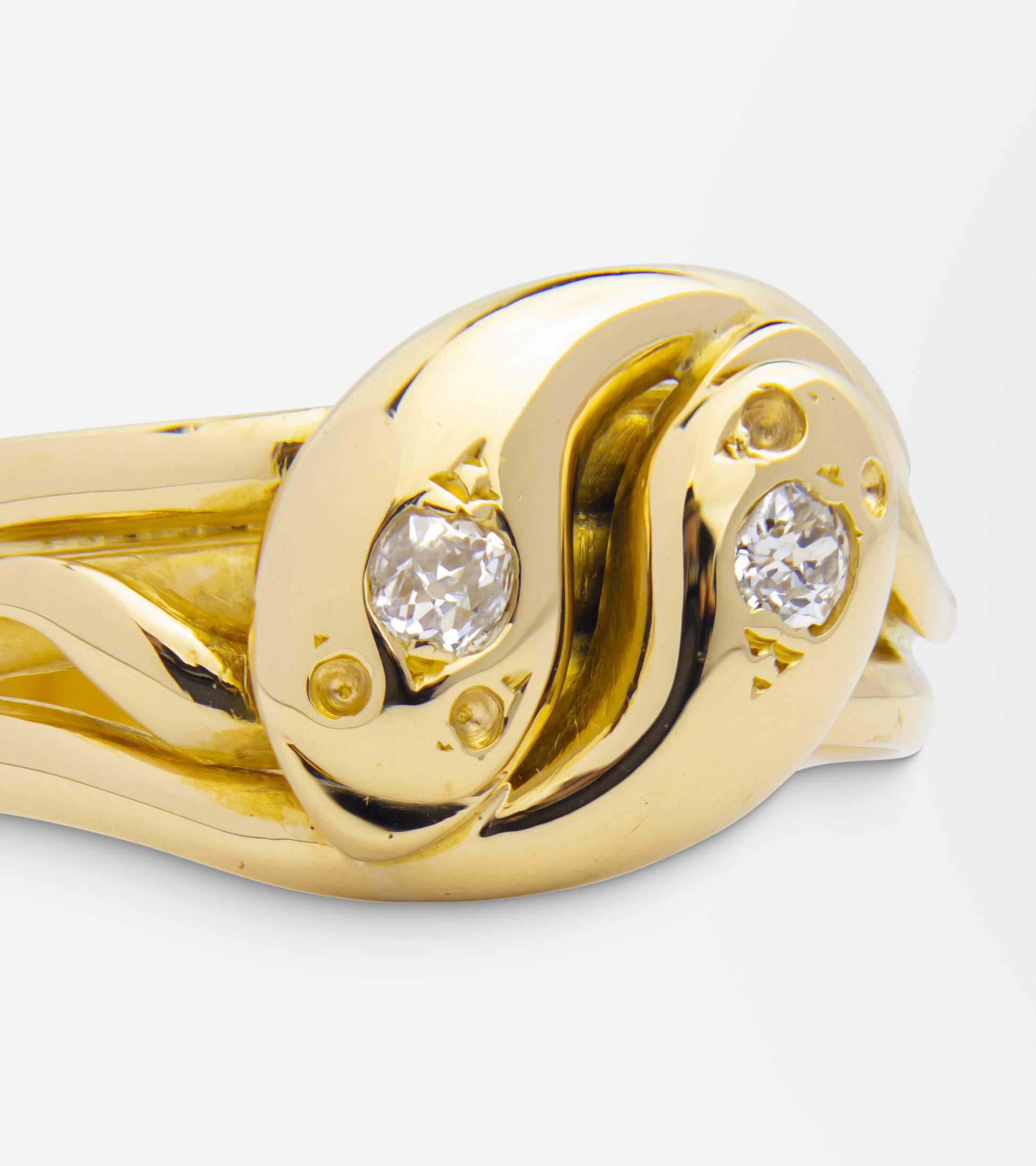 Victorian Gold & Diamond Double Serpent Ring