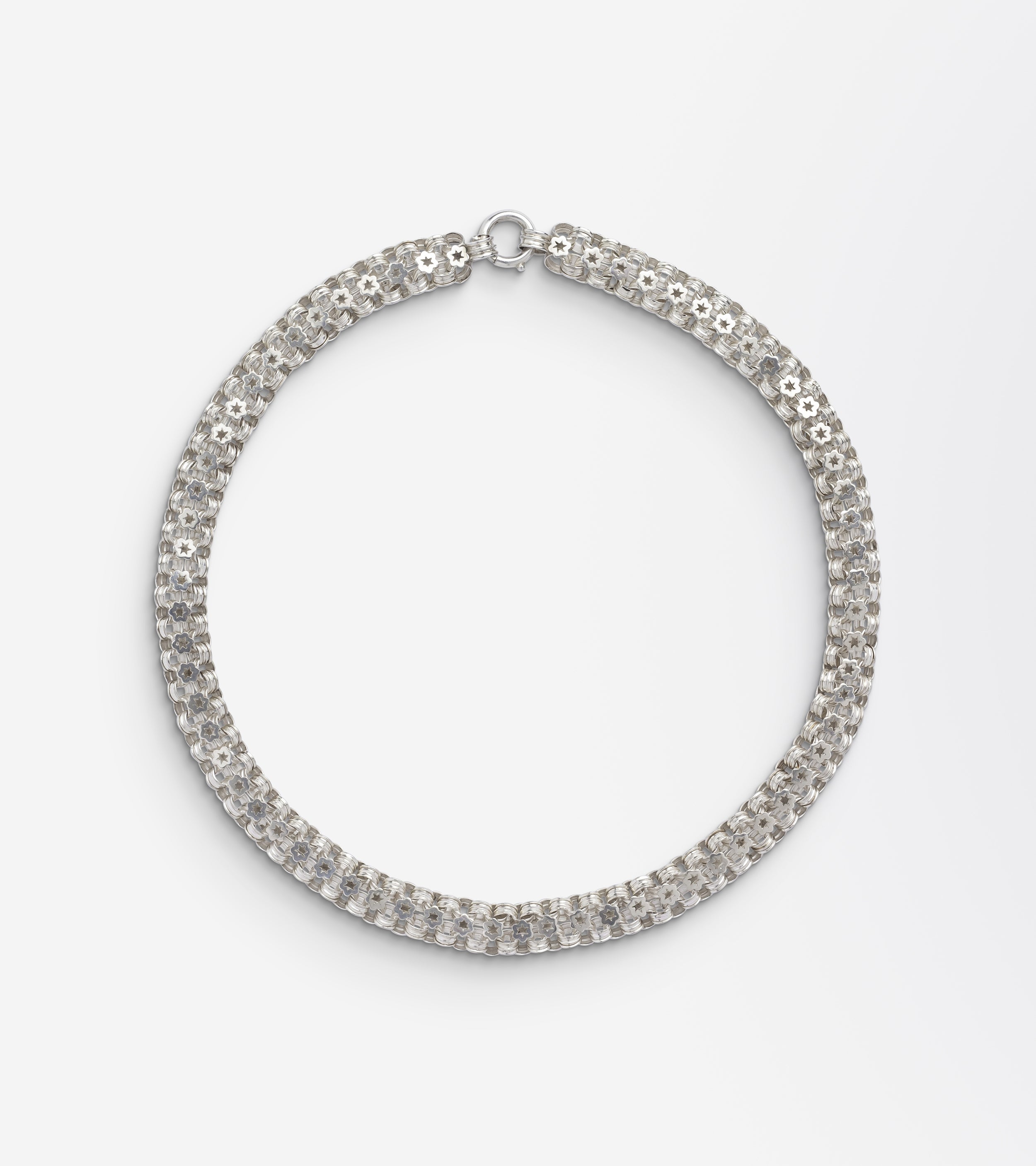 Victorian Sterling Silver Collar with Star Punch Link