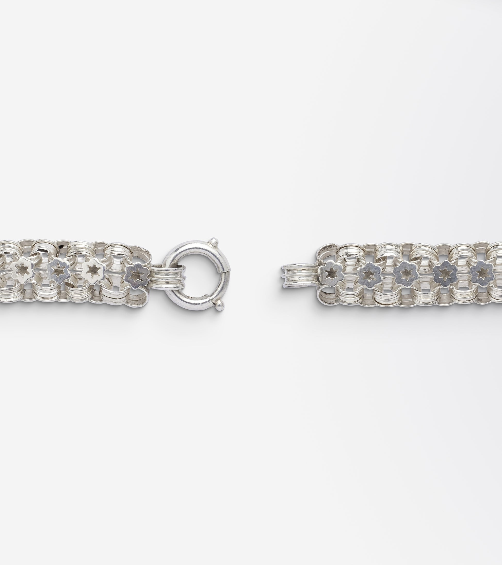 Victorian Sterling Silver Collar with Star Punch Link
