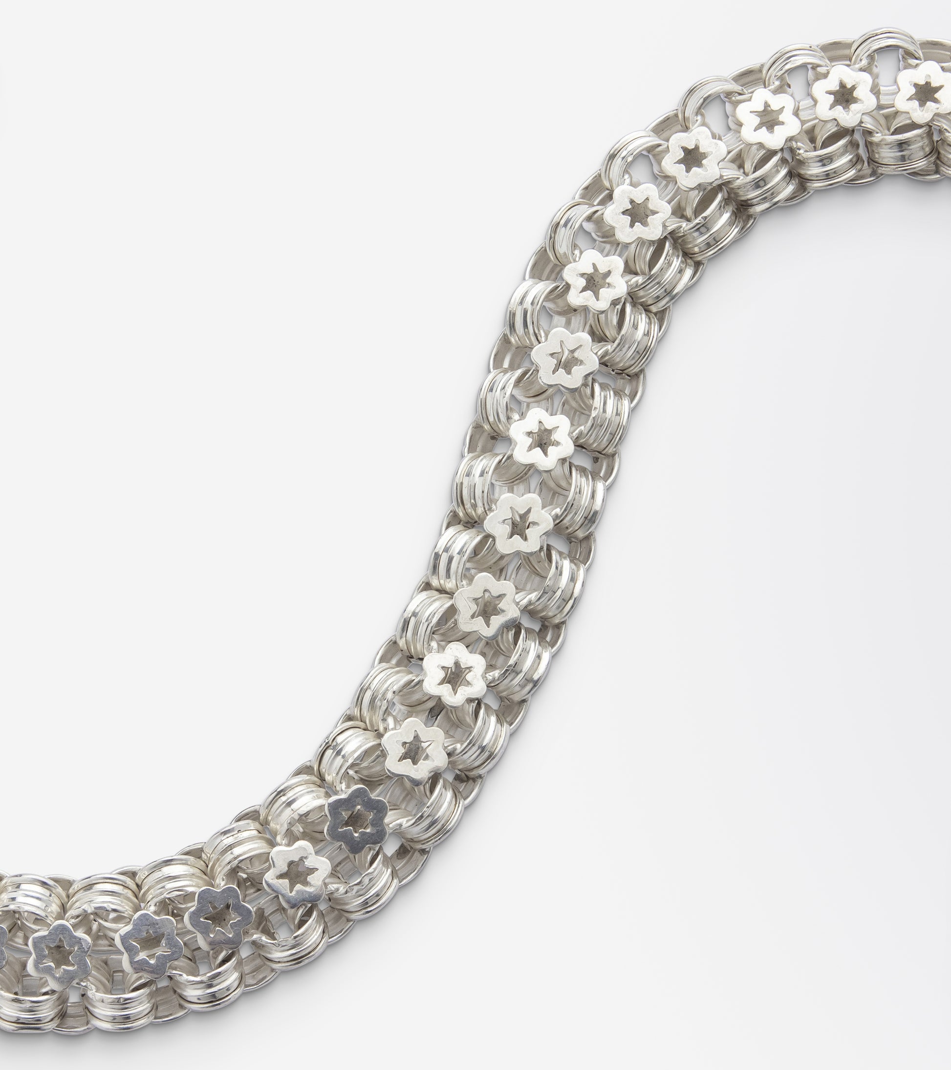 Victorian Sterling Silver Collar with Star Punch Link