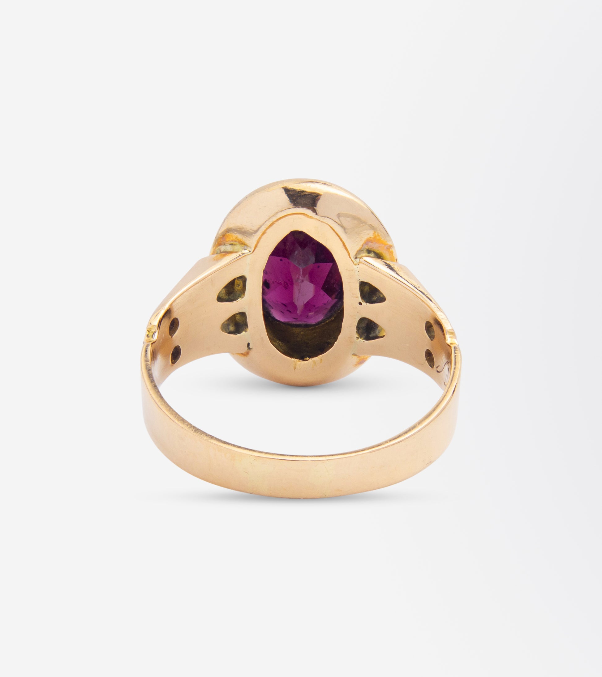 Victorian Garnet & Seed Pearl Ring by Shafer & Douglas