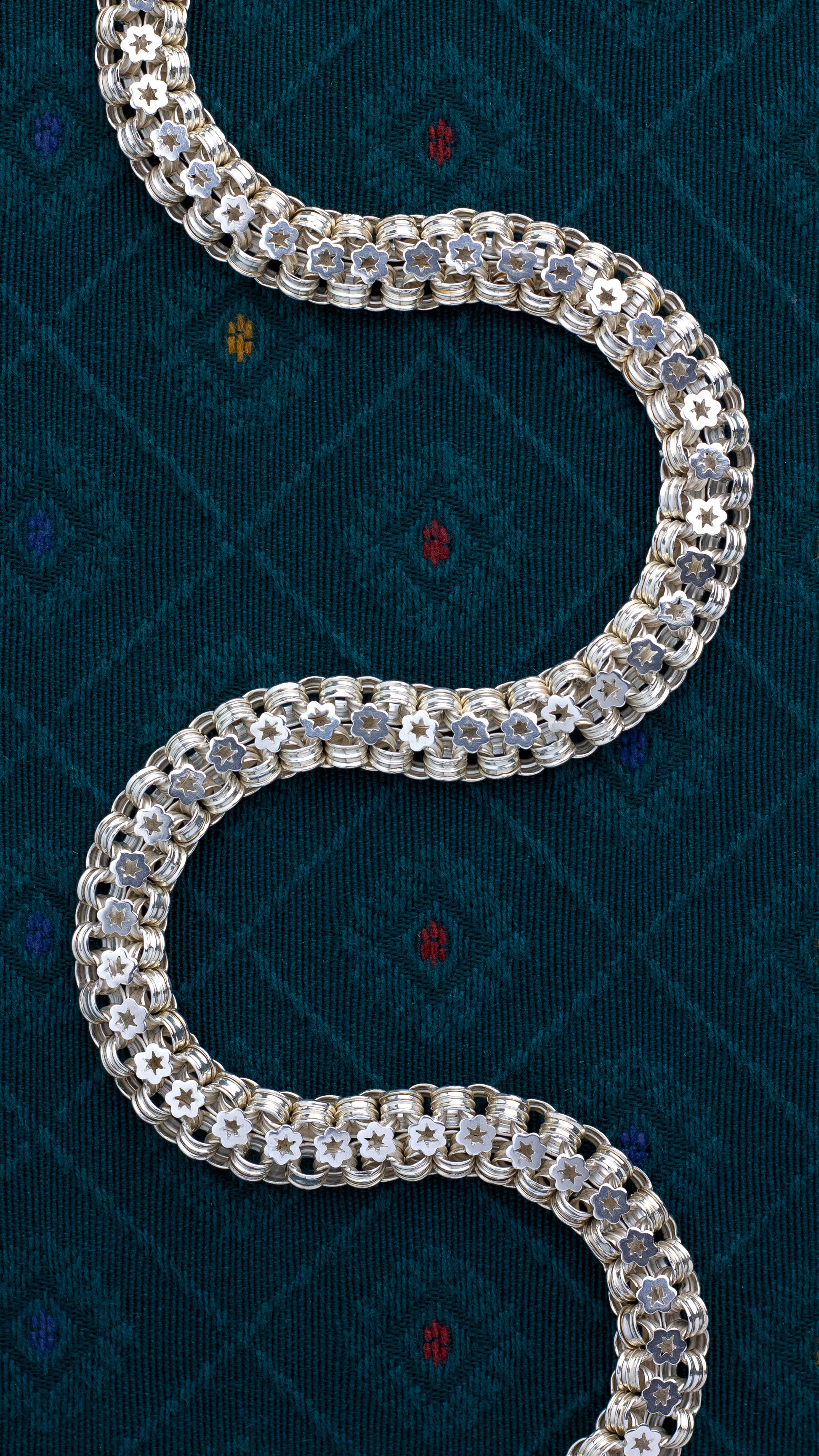 Victorian Sterling Silver Collar with Star Punch Link