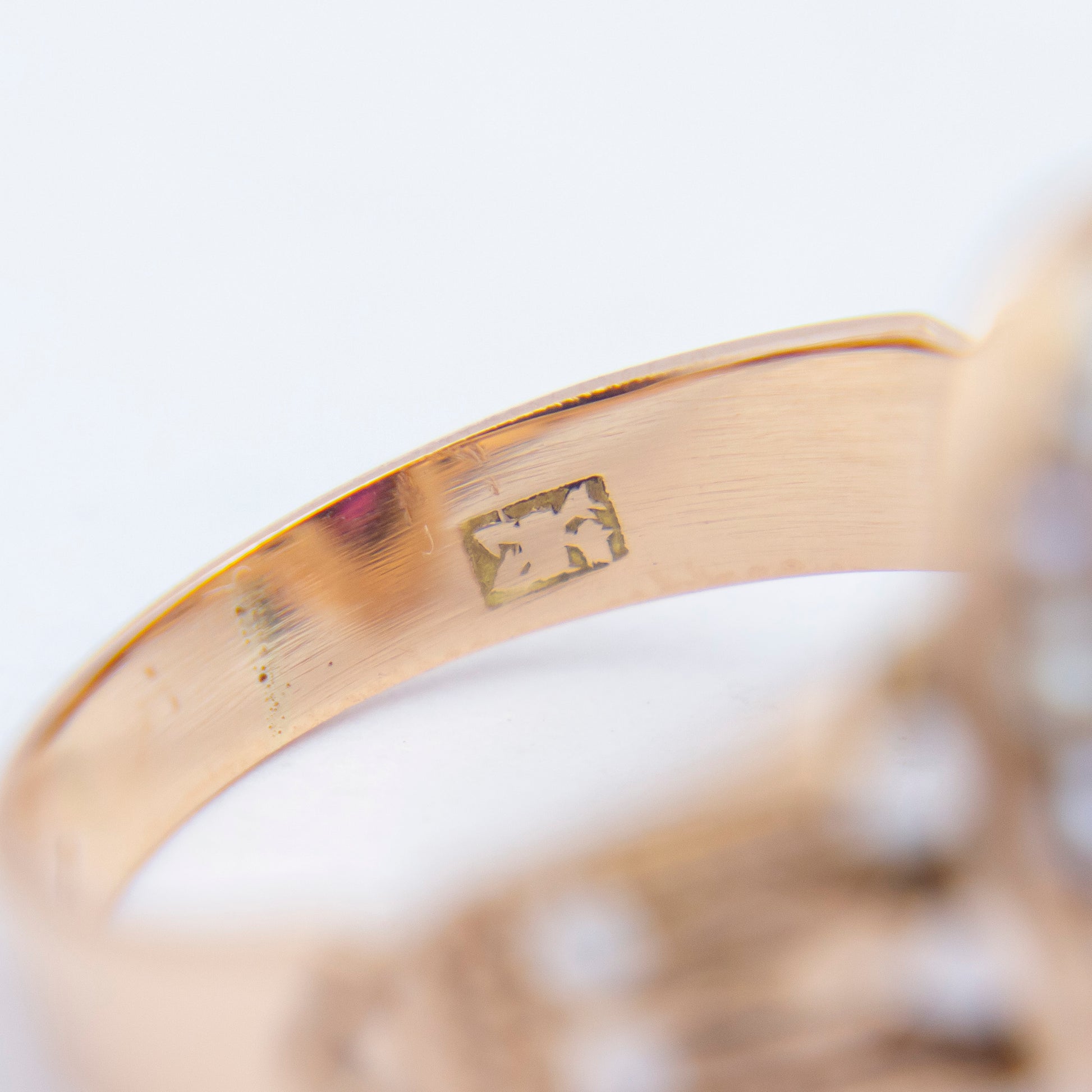 Victorian Garnet & Seed Pearl Ring by Shafer & Douglas