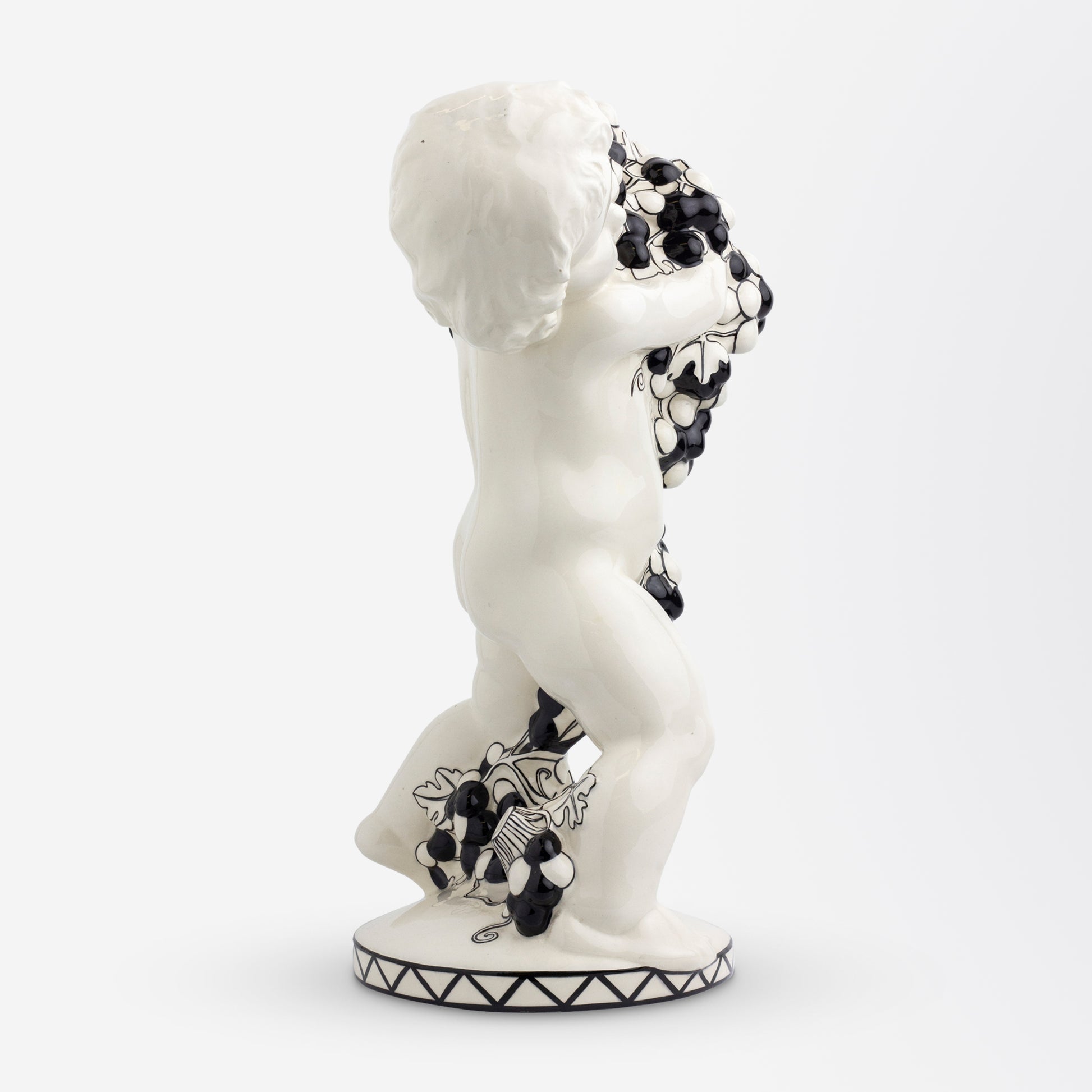 Ceramic Putto with Grapes by Michael Powolny for Gmunder Keramische Werkstatte