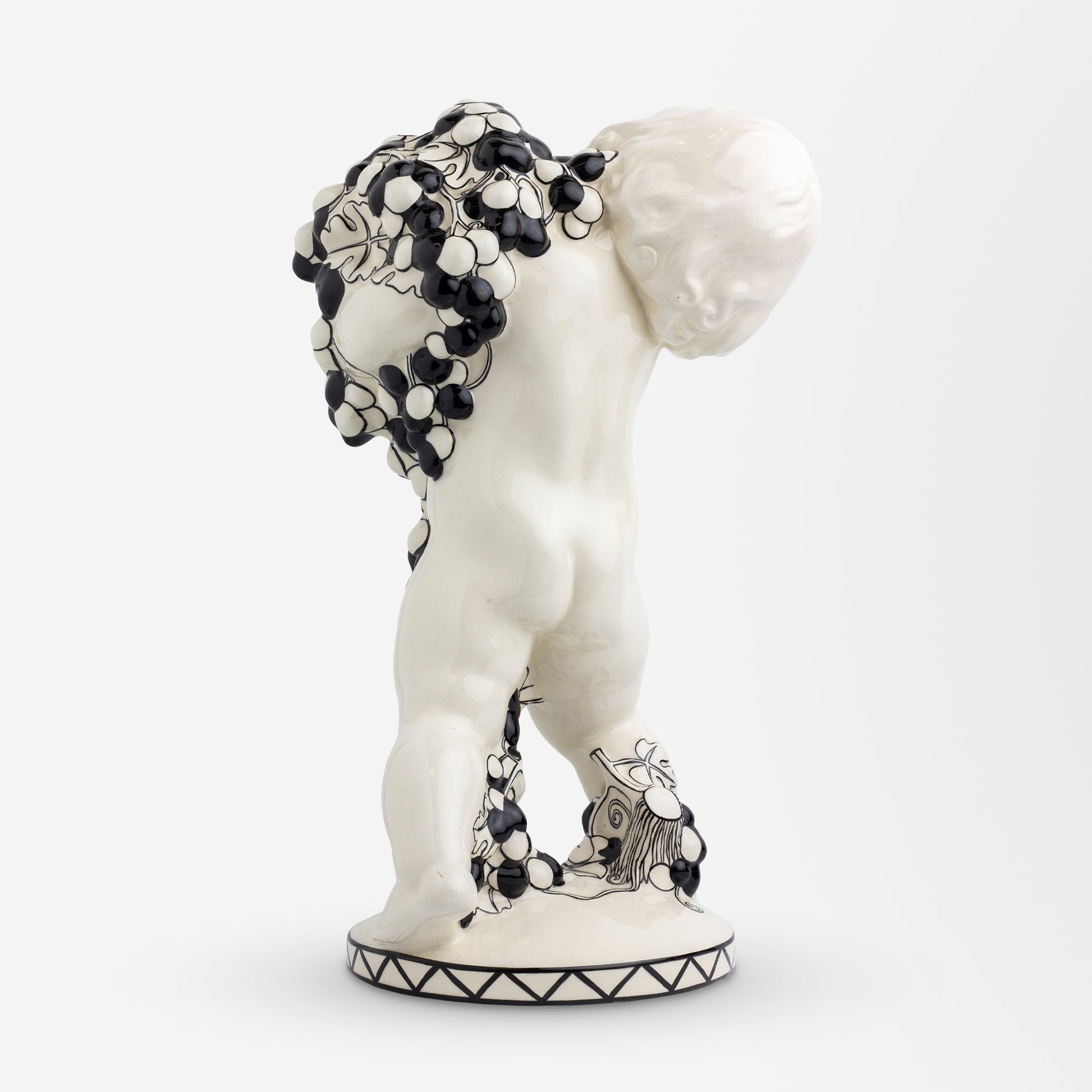 Ceramic Putto with Grapes by Michael Powolny for Gmunder Keramische Werkstatte