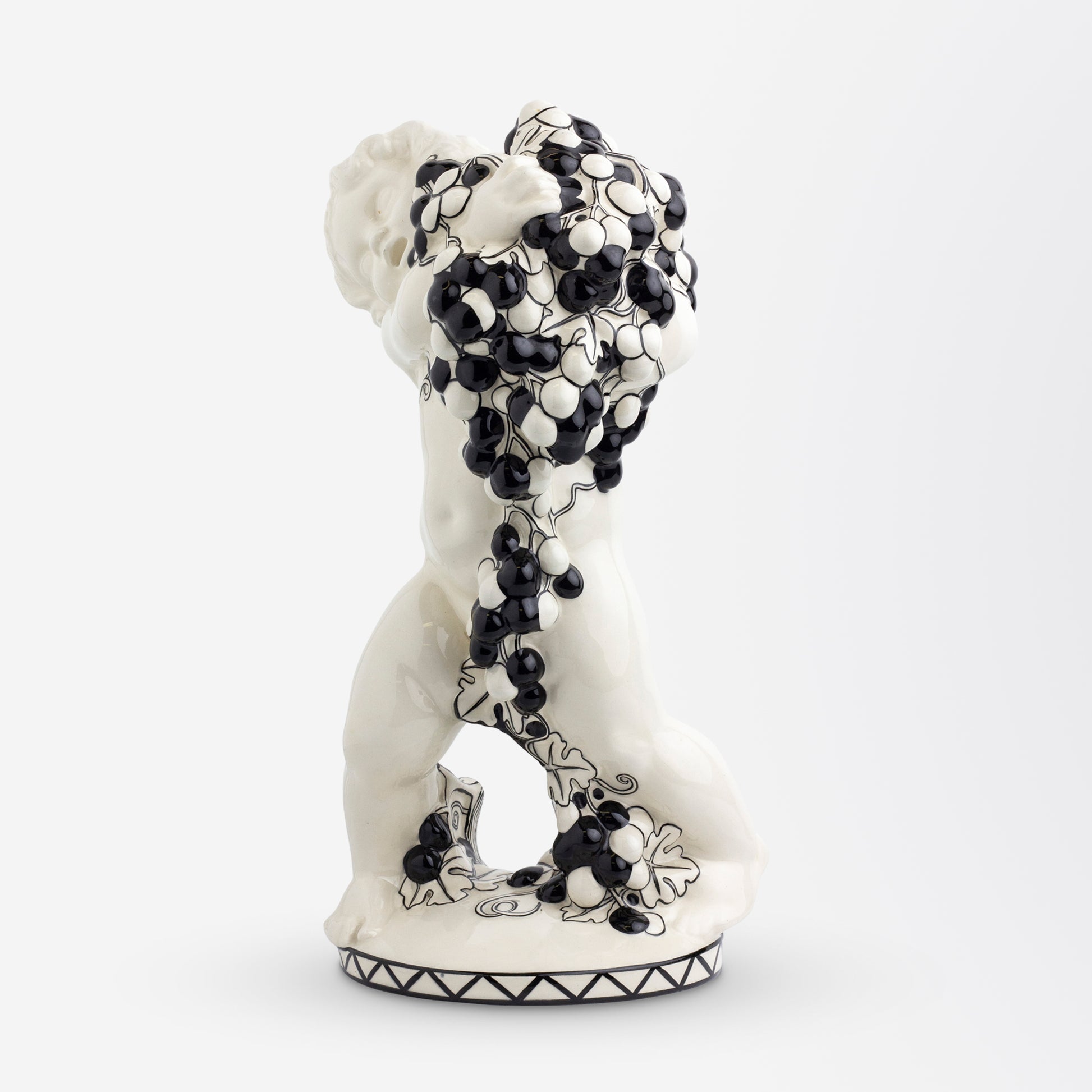 Ceramic Putto with Grapes by Michael Powolny for Gmunder Keramische Werkstatte