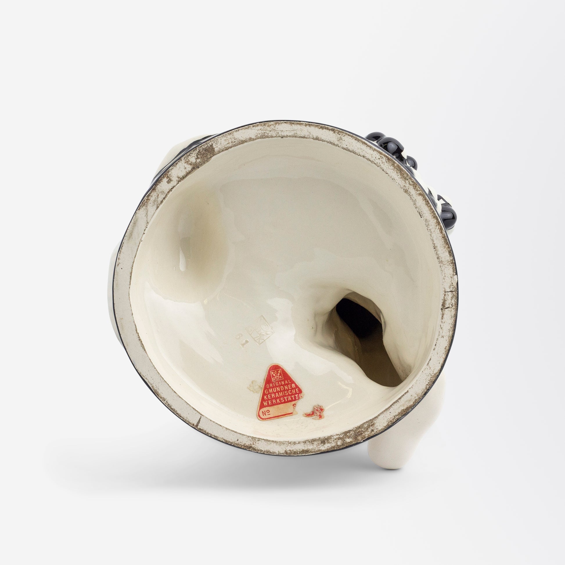 Ceramic Putto with Grapes by Michael Powolny for Gmunder Keramische Werkstatte