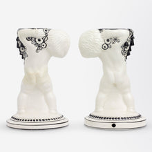 Load image into Gallery viewer, An Assembled Pair of Putti Candle Holders by Michael Powolny
