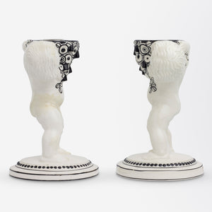 Pair of Putti Candle Holders by Michael Powolny