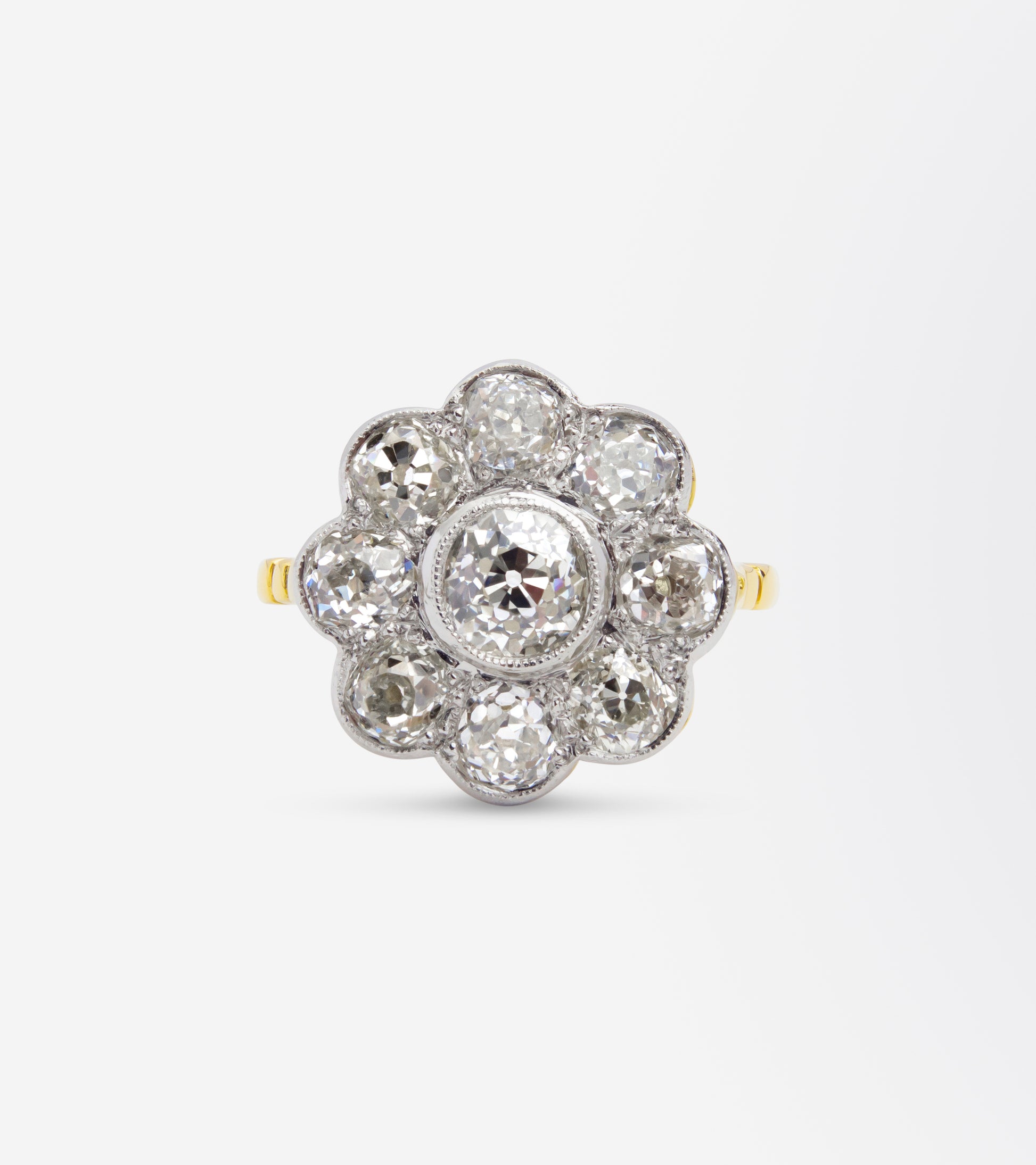 Diamond 'Daisy' Ring in 18kt Gold & Platinum
