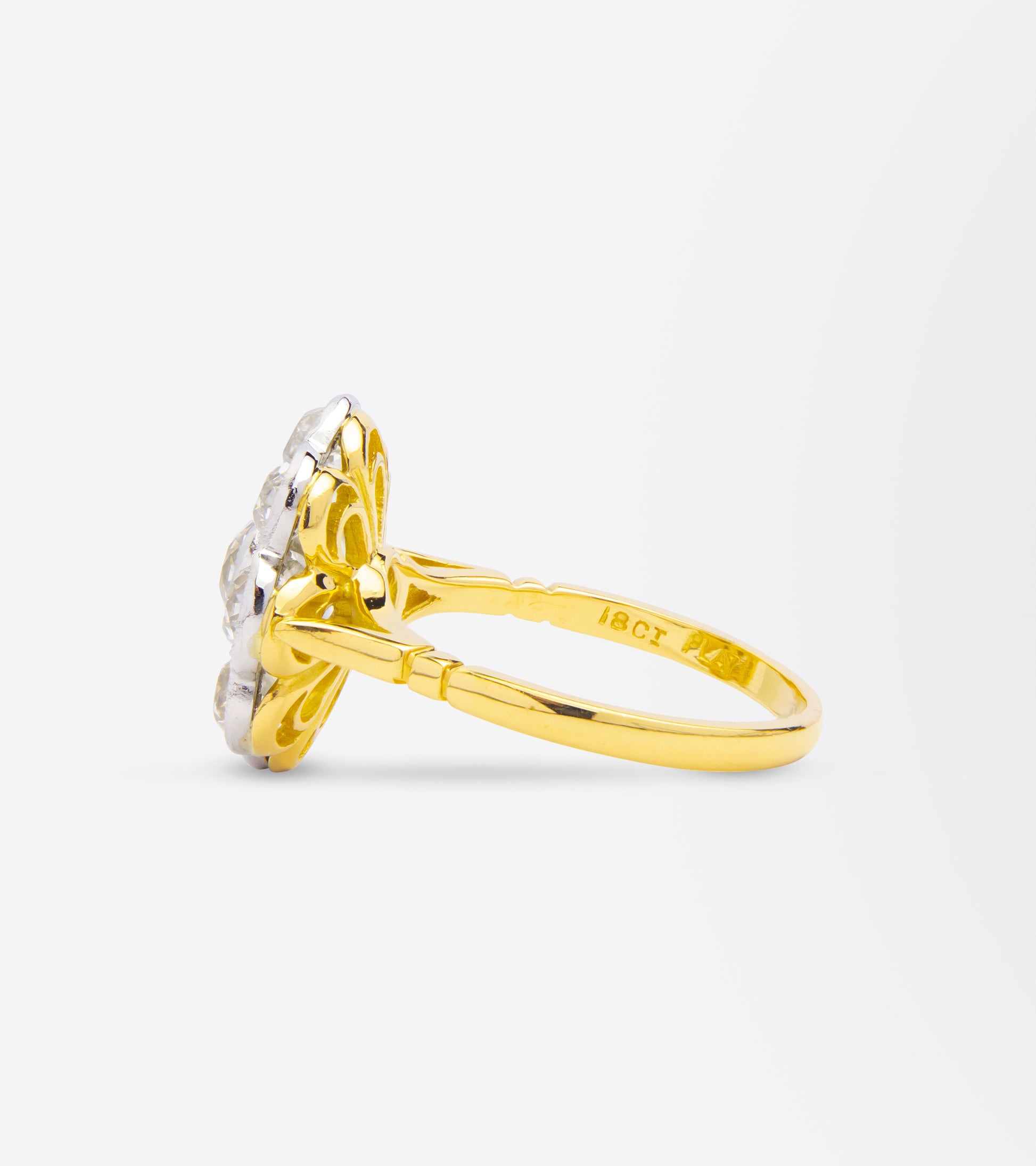 Diamond 'Daisy' Ring in 18kt Gold & Platinum