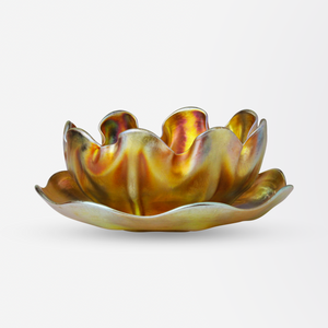 Tiffany Studios Favrile Glass Bowl and Saucer