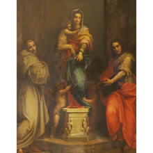 Load image into Gallery viewer, 19th Century Madonna delle Arpie Oil Reproduction - The Antique Guild