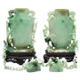 Pair of Early 20th Century Jadeite Covered Vases - The Antique Guild
