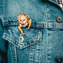 Load image into Gallery viewer, Asprey London 18k Gold and Enamel Monkey Pin - The Antique Guild
