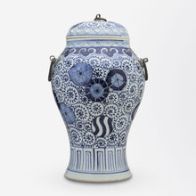Load image into Gallery viewer, Blue and White Lidded Vessel