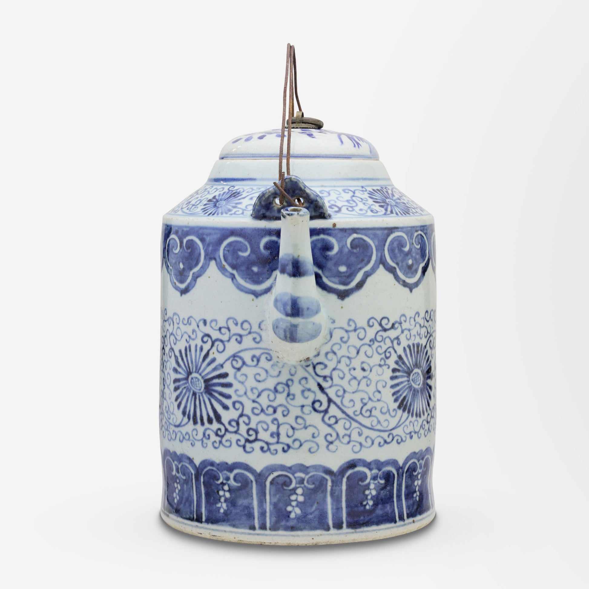 Bouilloire en porcelaine bleue et blanche