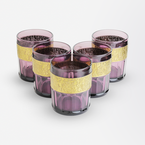 Set of Five Amethyst Glass Tumblers in the Moser Taste