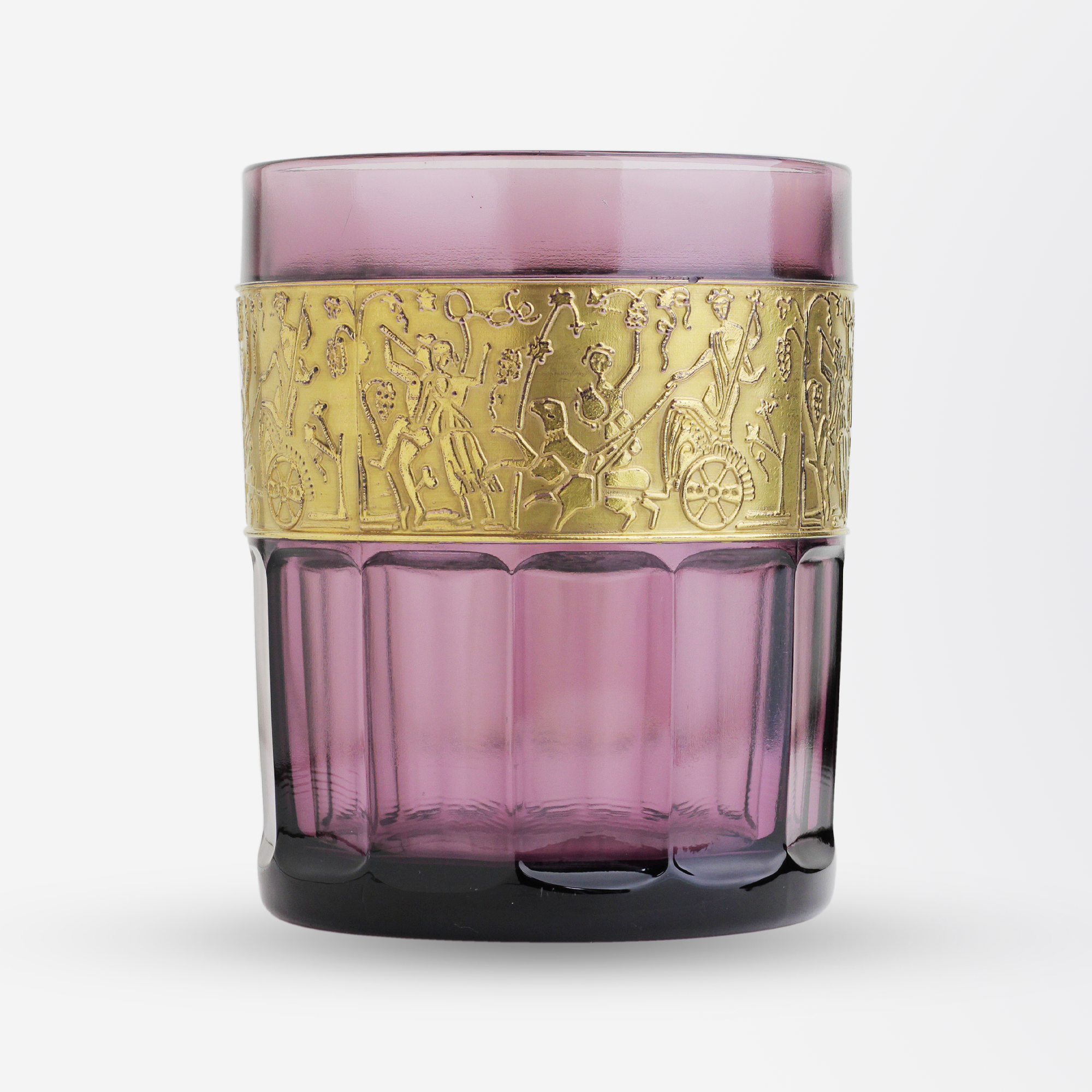 Ensemble de six verres en verre améthyste au goût Moser