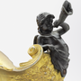 Italian Grand Tour Ormolu Tazza with Bronze Putti on Marble Base