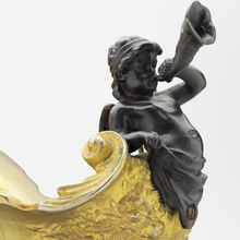 Load image into Gallery viewer, Italian Grand Tour Ormolu Tazza with Bronze Putti on Marble Base
