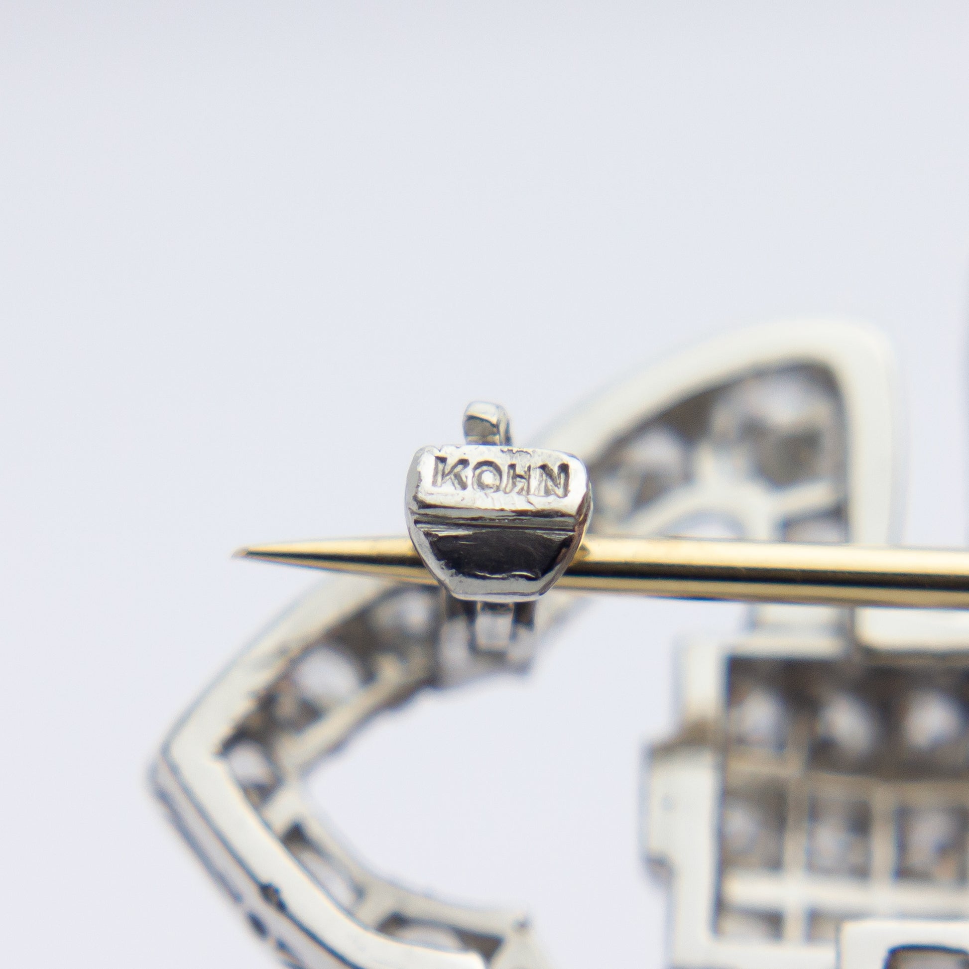 Handmade Platinum and 14kt Yellow Gold 79 Stone Diamond & Aquamarine Art Deco Plaque Brooch