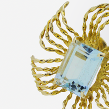 Load image into Gallery viewer, Retro Period, Aquamarine and 10kt Gold Earrings