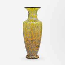 Load image into Gallery viewer, Jugendstil Yellow and Blue Glass Vase by Loetz