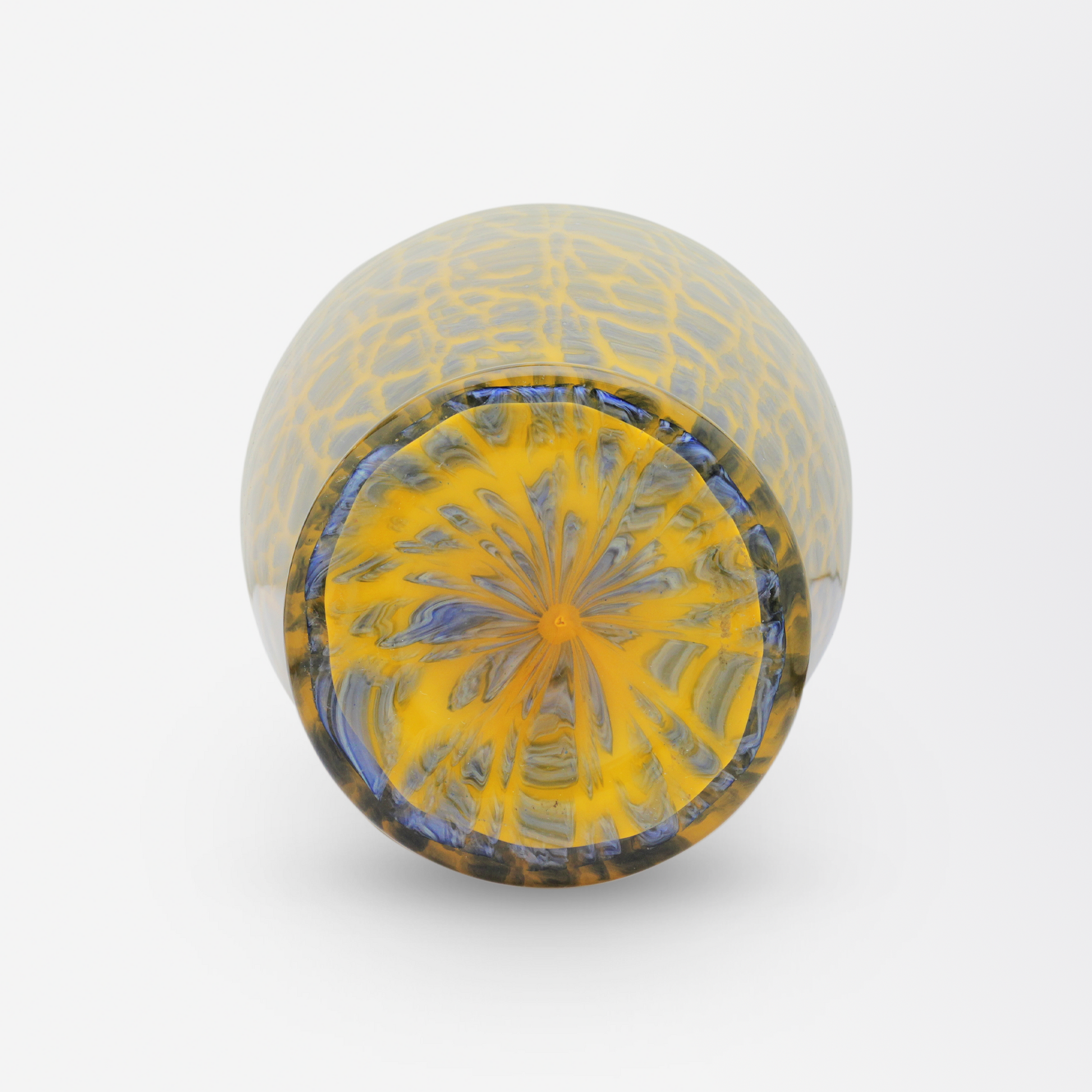 Jugendstil Yellow and Blue Glass Vase by Loetz