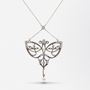 Original Art Nouveau Diamond Brooch Necklace