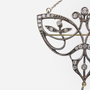 Original Art Nouveau Diamond Brooch Necklace