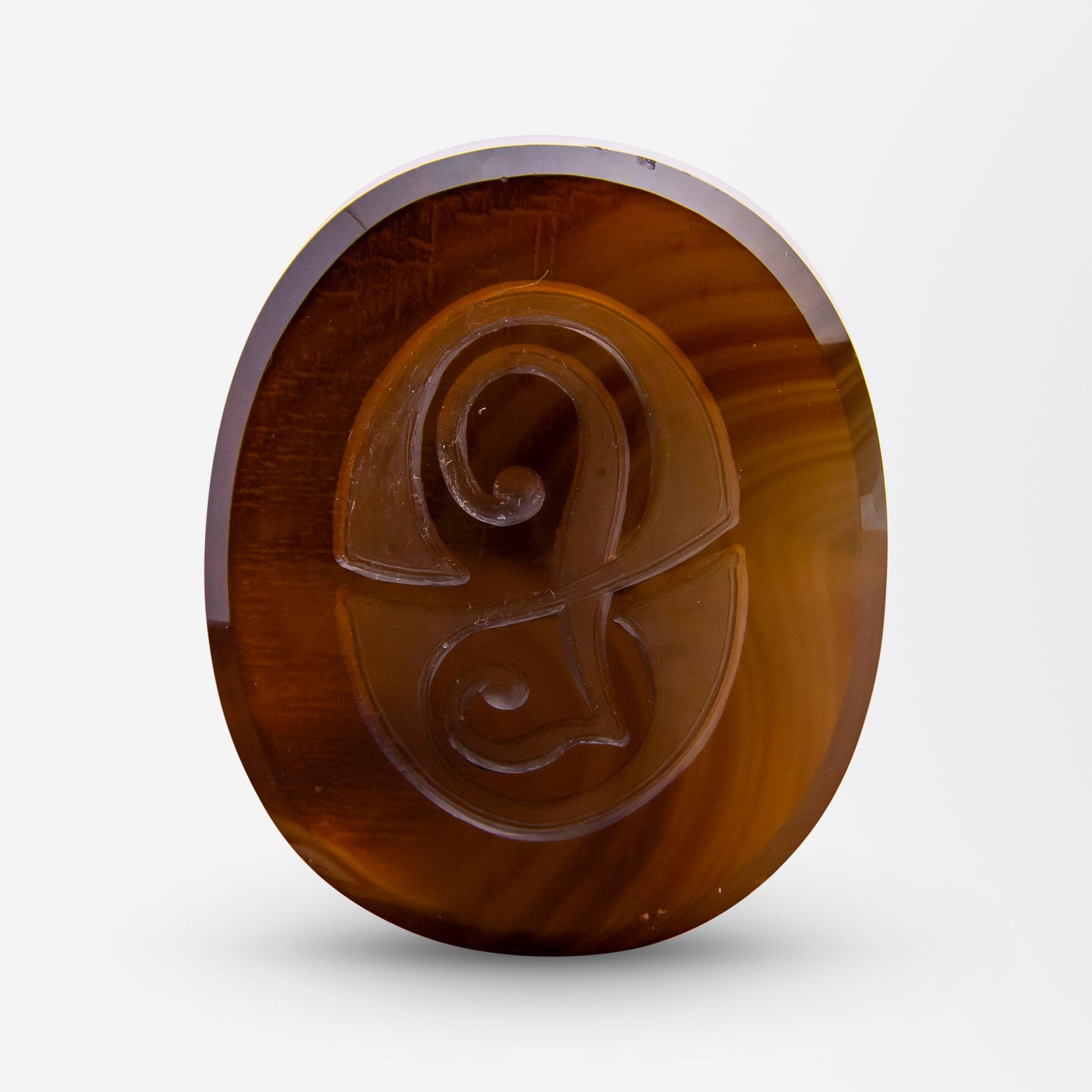 Impressive Victorian Banded Agate Desk Seal