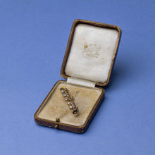Load image into Gallery viewer, 18kt Yellow Gold &amp; Old Mine Cut Diamond Bar Brooch