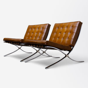 Pair of Barcelona Chairs by Ludwig Mies Van Der Rohe