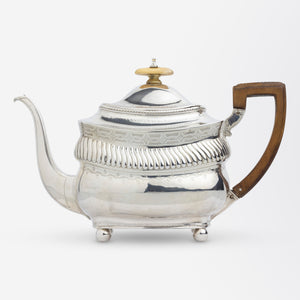 Sterling Silver Teapot by Peter and William Bateman with Bone Finial
