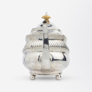Sterling Silver Teapot by Peter and William Bateman with Bone Finial