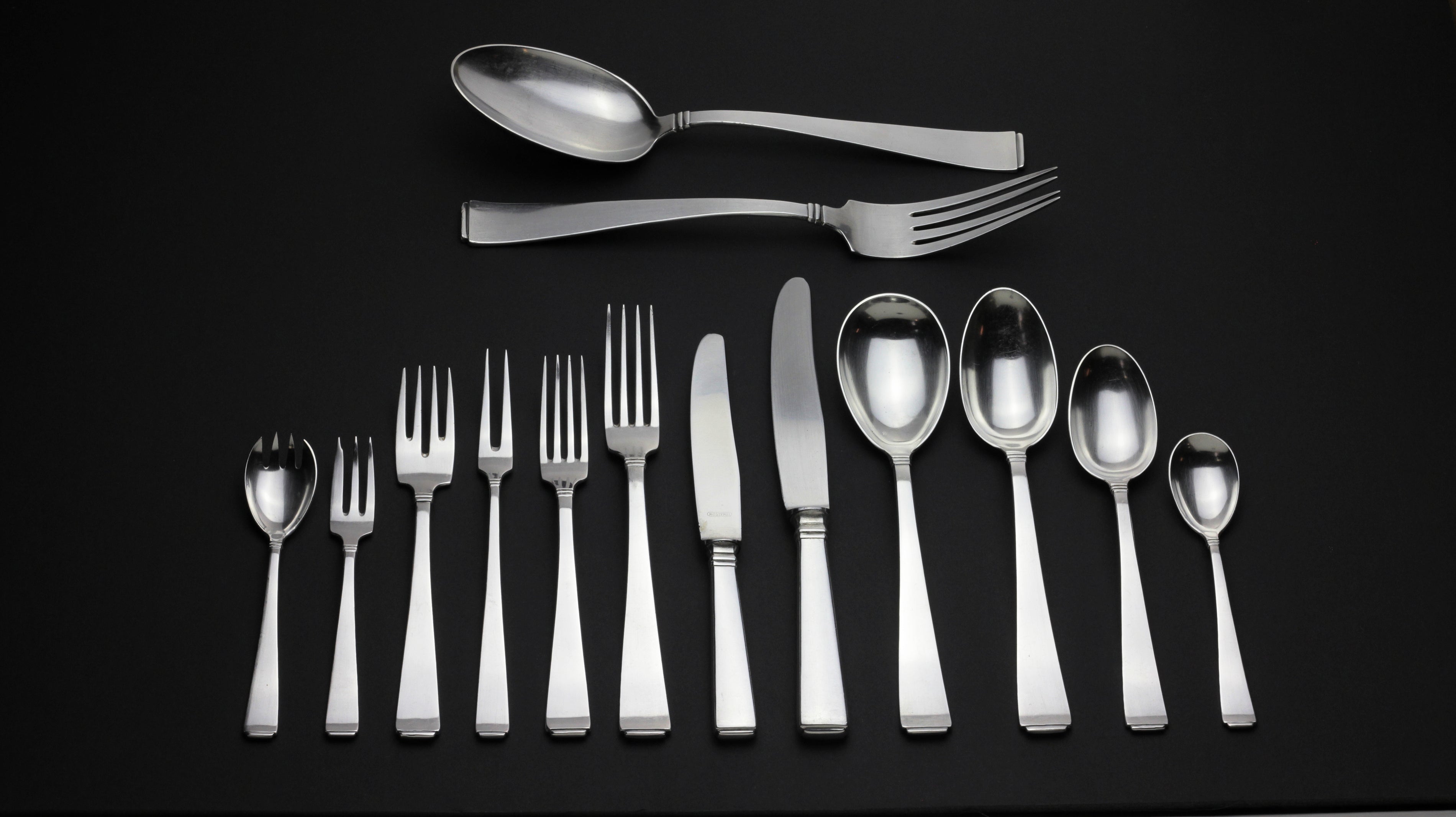 Continental Silver Flatware Set by Koch & Bergfeld in the Belle Epoque Pattern