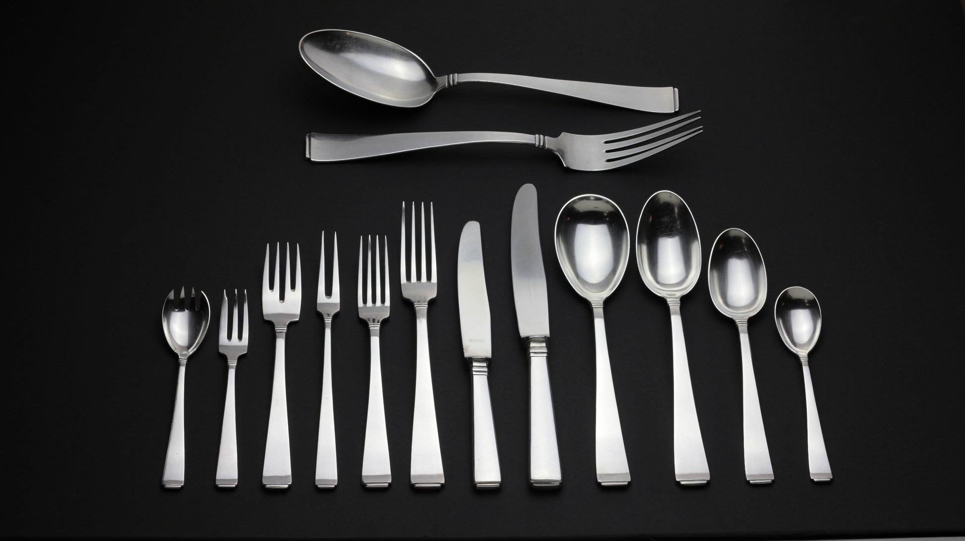 Continental Silver Flatware Set by Koch & Bergfeld in the Belle Epoque Pattern