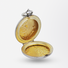 Load image into Gallery viewer, Large French Silver Mistletoe Locket