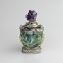 Edward I. Farmer Inkwell in Sterling, Fluorite, Amethyst - The Antique Guild