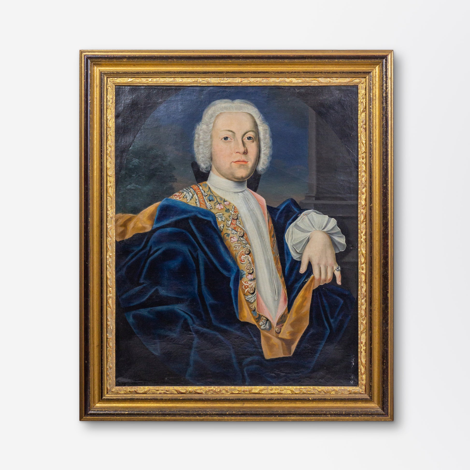 Portrait d'un gentilhomme géorgien, époque de George II, huile sur toile