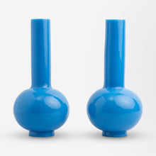 Load image into Gallery viewer, Pair of &#39;Turquoise&#39;, Bottle Shape, Peking Glass Vases