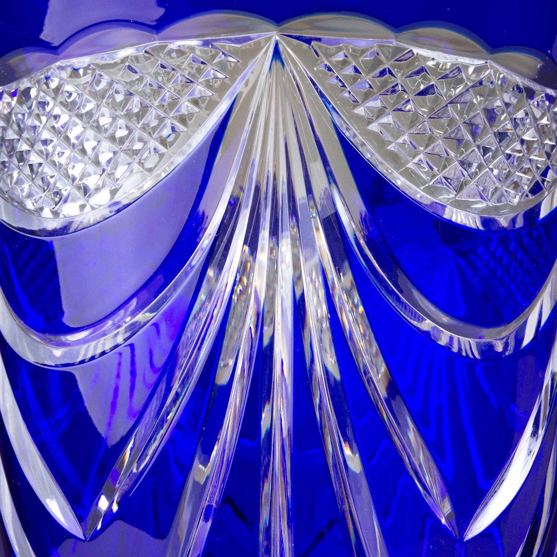 Polish 'Cobalt' Cased Crystal Footed Urn